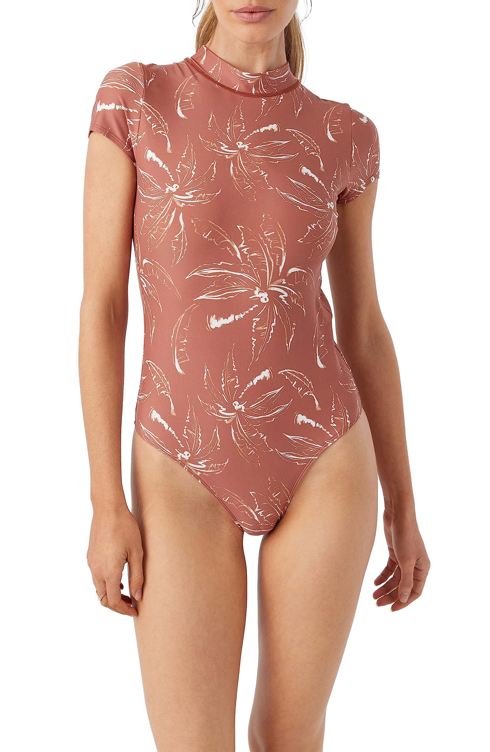 O'NEILL Women's Short Sleeve One Piece Swimsuit - Surfing & Swimming Rashguard for Beach, Pool & Water Sports