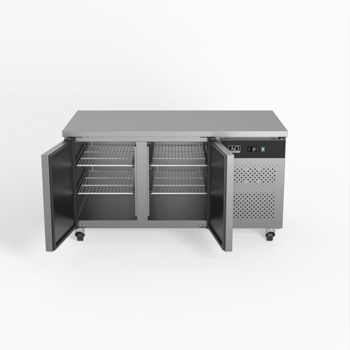 Commercial Under Counter Refrigerator - 2 Door Stainless Steel Worktop Fridge, 800mm Depth - Ideal for Restaurants, Cafes, and Commercial Kitchens