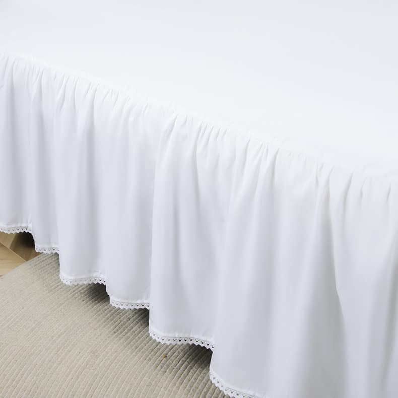 Elegant Ruffled Microfiber Bed Skirt with Split Corners - 14 Inch Drop, Twin Size (39