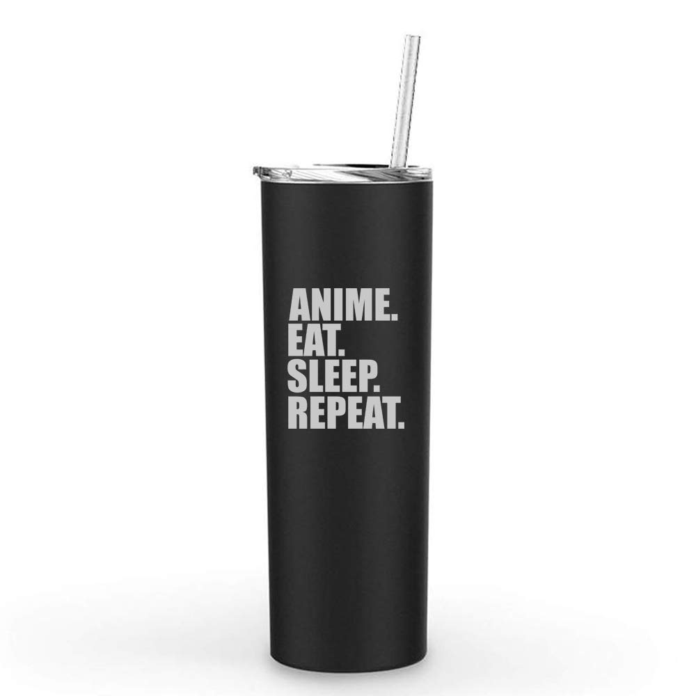 20 oz Skinny Tall Stainless Steel Vacuum Insulated Tumbler with Straw - Anime 