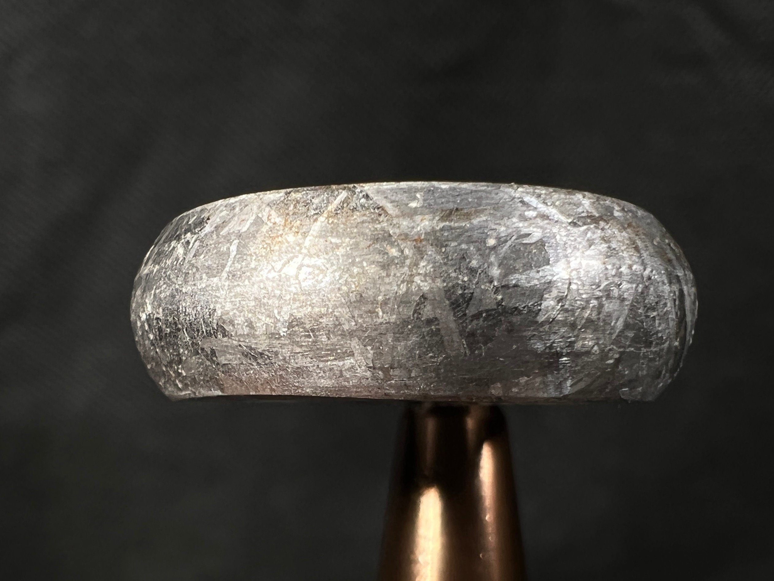 GIBEON Meteorite Ring Size 5.75 - Genuine Meteorite Wedding Band for Men & Women, Space Astronomy Jewelry, Unique Handmade Tungsten Inlay Ring - Perfect for Engagement, Anniversary & Gifts
