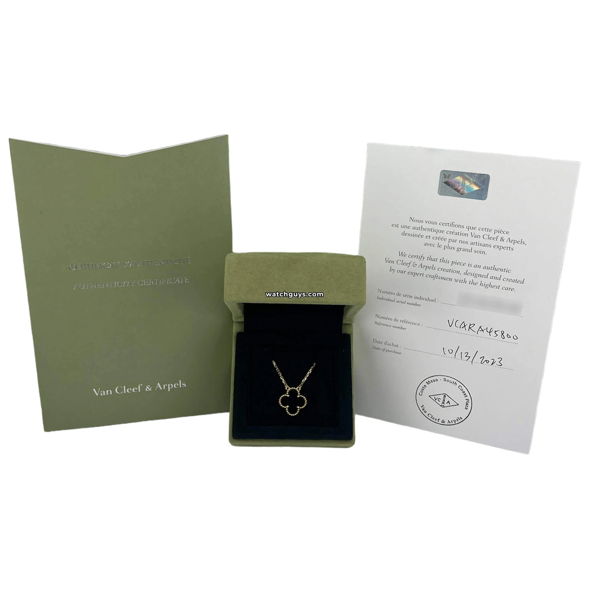 Van Cleef & Arpels Vintage Alhambra Pendant Necklace in Onyx - Elegant Black Gemstone Jewelry for Women, Perfect for Parties, Weddings & Special Occasions