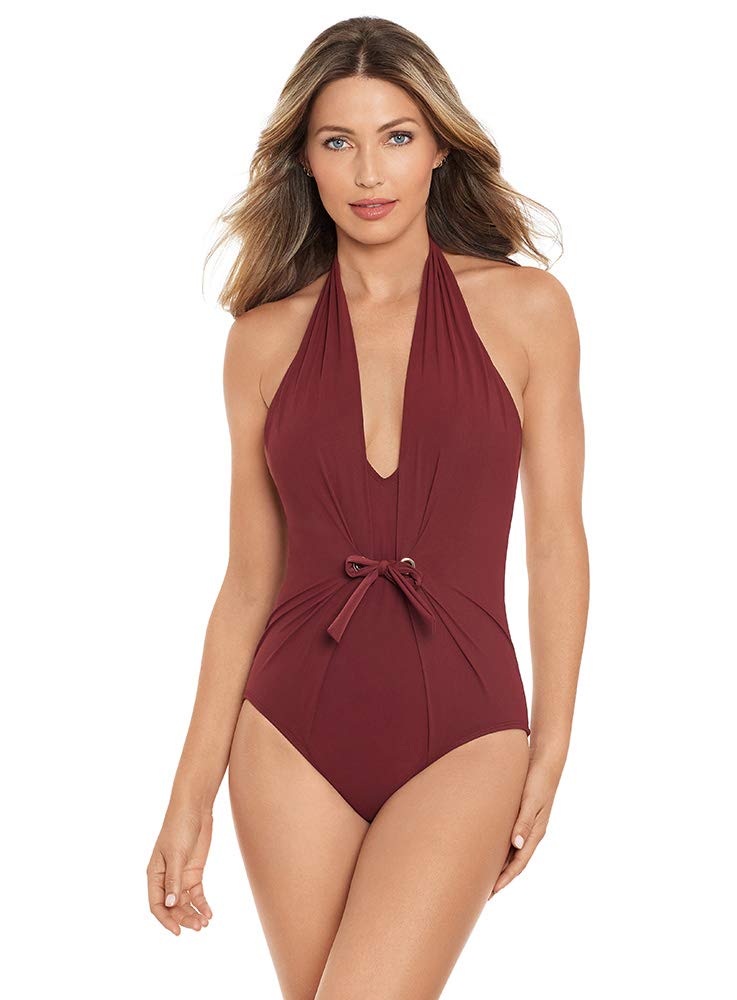 Women's Adjustable Halter One Piece Swimsuit with Soft Cup - Comfortable Bathing Suit for Swimming, Beach Vacation & Pool Party
