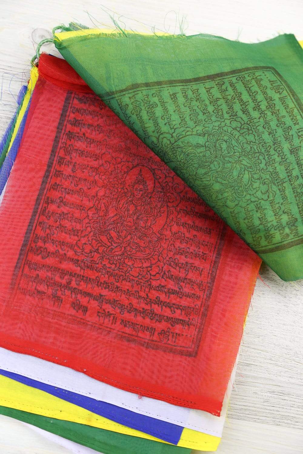 Authentic Green Tara Mantra Prayer Flags - Buddhist Blessings for Peace & Protection | Perfect for Home, Garden & Meditation Spaces