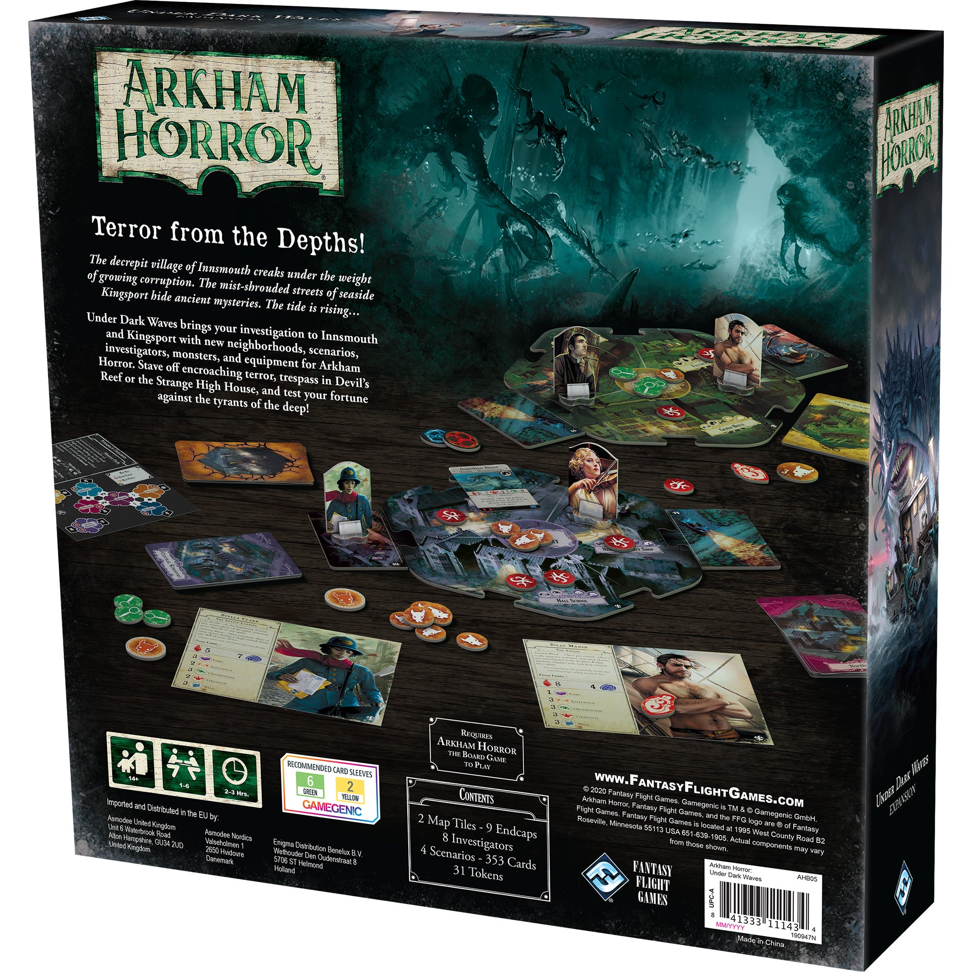 Arkham Horror 3rd Edition Under Dark Waves Board Game Expansion - Horror Adventure Game for Adults - Perfect for Game Nights & Lovecraftian Horror Fans