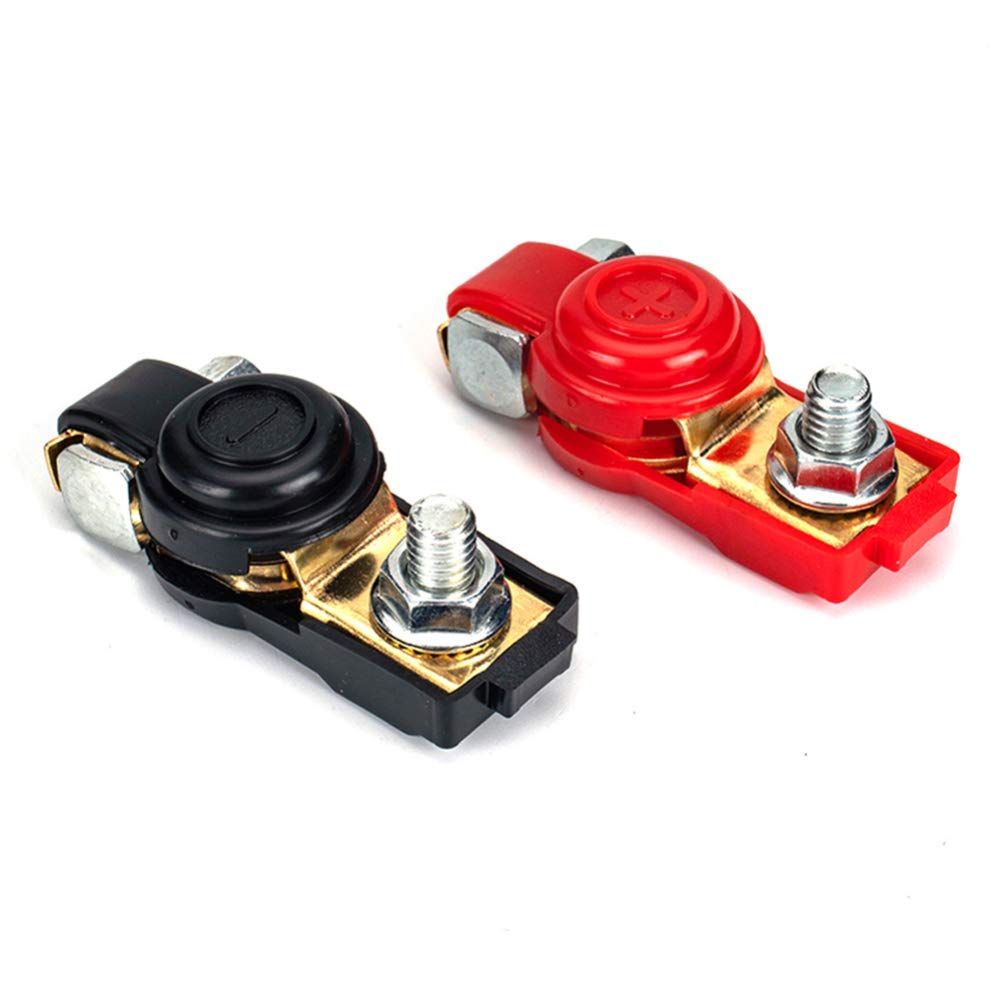 Heavy Duty Car Battery Terminal Connectors - Positive & Negative Battery Clamps with Secure Terminal Clips - Perfect for Automotive Battery Maintenance & Replacement