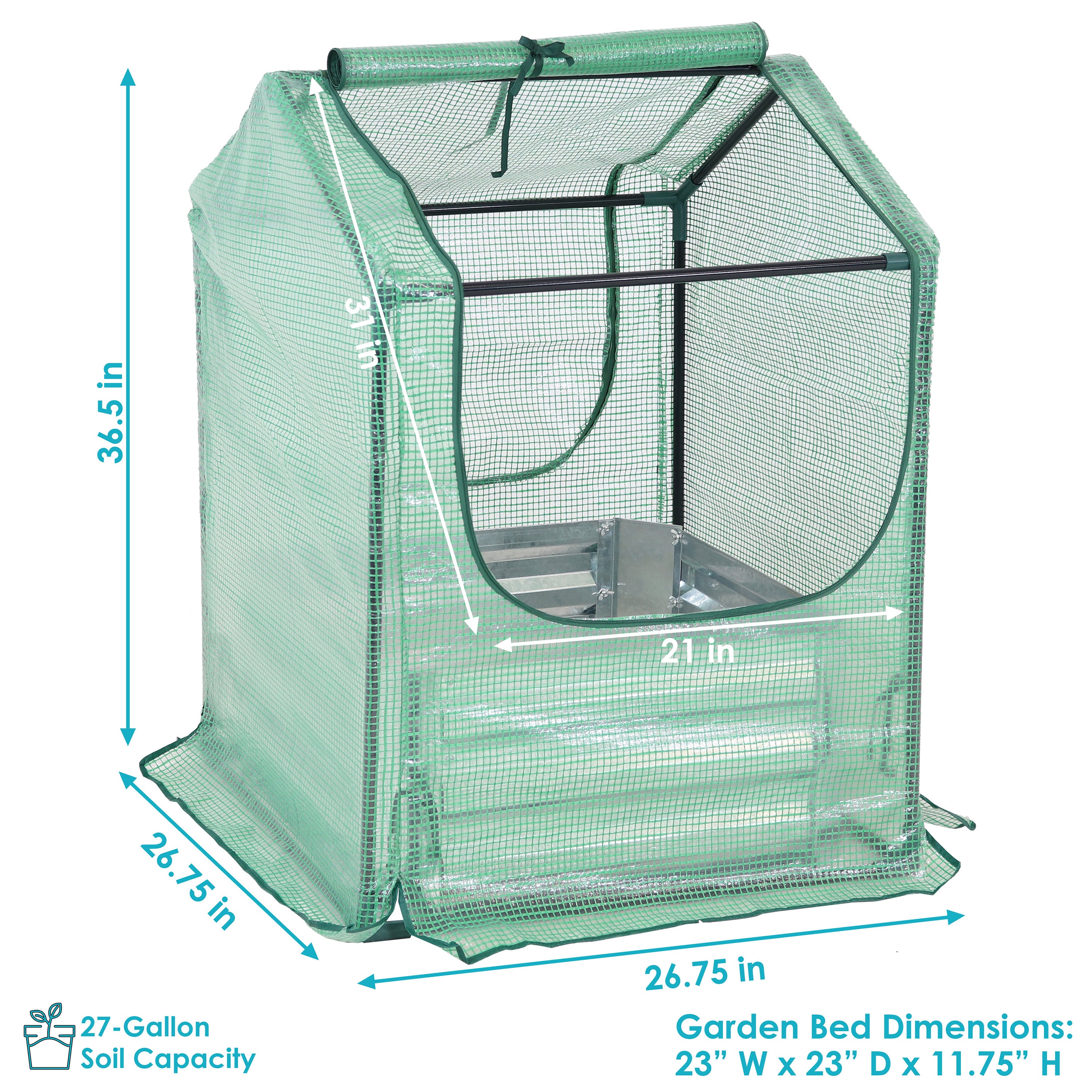 Sunnydaze 4x8ft Steel Raised Garden Bed with Mini Greenhouse Kit - Durable Outdoor Gardening System for Vegetables, Herbs & Flowers - Perfect for Backyard, Patio & Urban Gardening