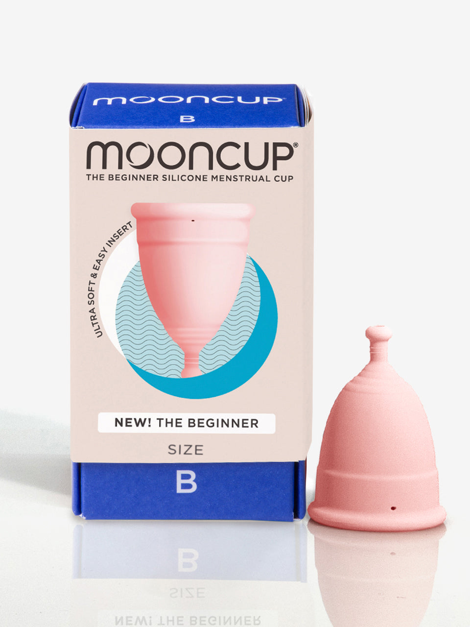 Mooncup Beginner Menstrual Cup - Size B for Light to Medium Flow | Reusable, Eco-Friendly Period Cup for Comfortable & Leak-Free Protection | Perfect for Active Lifestyles, Travel & Overnight Use