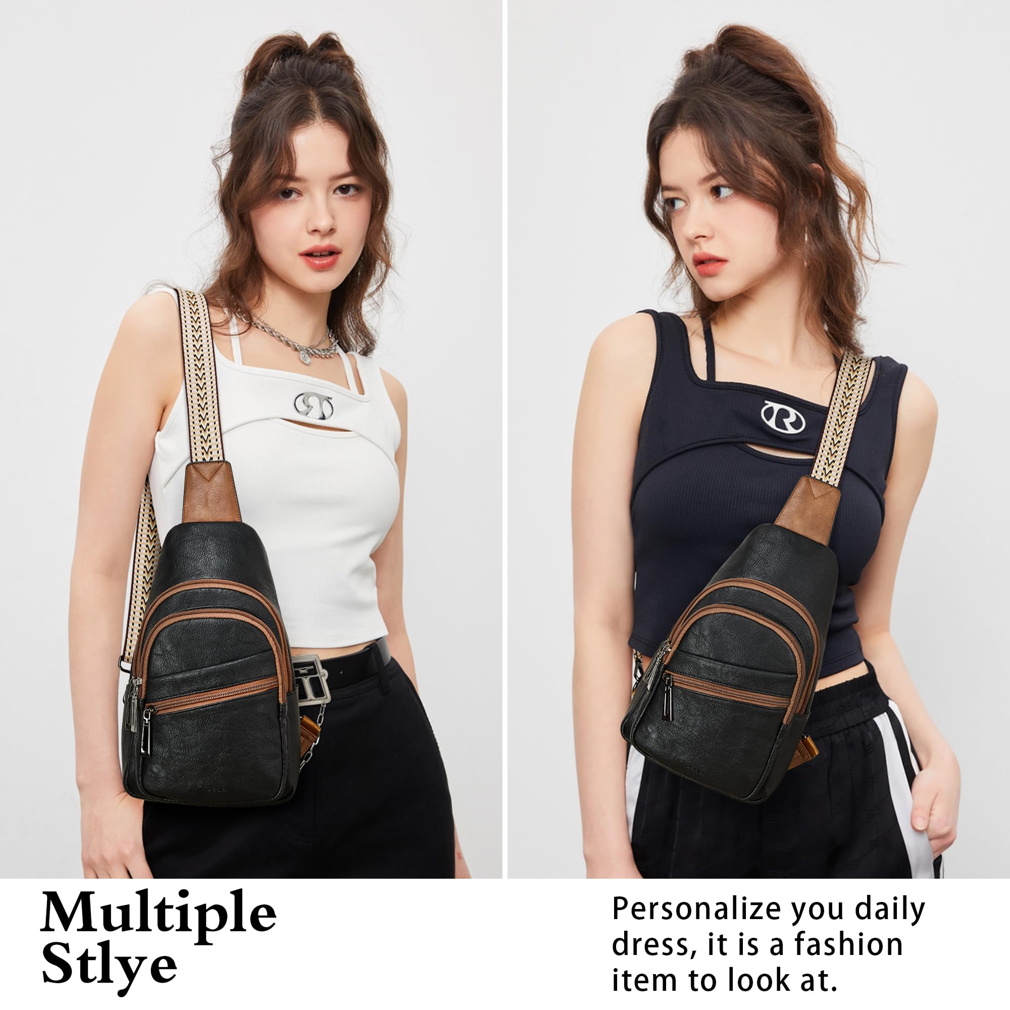 Women's Crossbody Sling Bag - Adjustable Fanny Pack Chest Bag for Travel, Shopping & Outdoor Activities | Lightweight & Hands-Free Purse