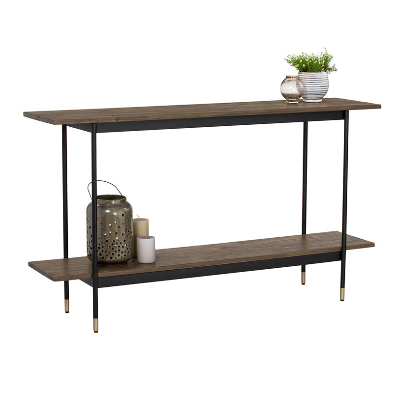 **Hamilton Solid Acacia Wood Console Table 140cm - Toffee Finish, Entryway & Hallway Decor, Farmhouse Style Living Room Furniture**