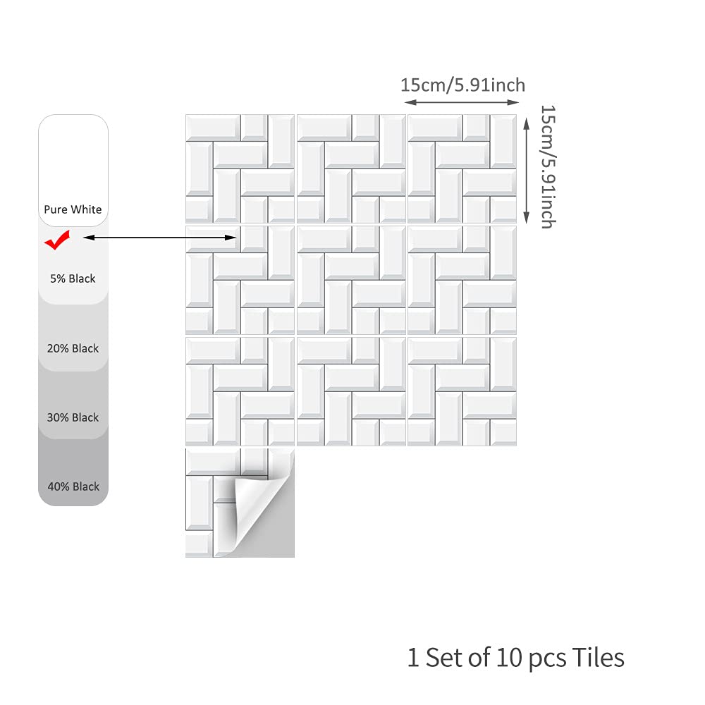 Waterproof Tile Stickers 10pcs - DIY Kitchen & Bathroom Renovation for Home Improvement