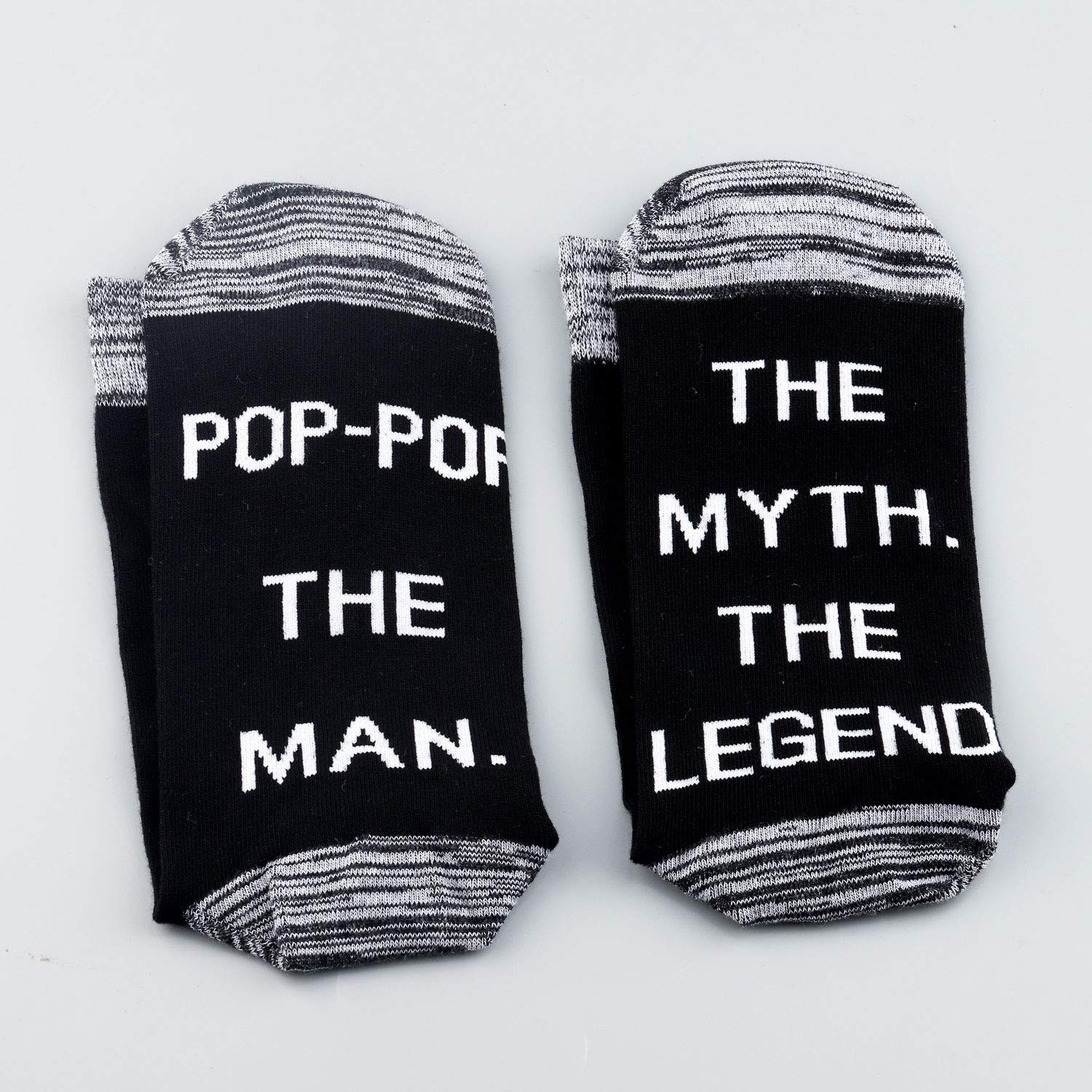 LEVLO Pop-Pop The Man The Myth The Legend Novelty Socks - Funny Gift for Dad, Grandpa, Men - Perfect for Father's Day, Birthday & Special Occasions - Great for Casual Wear, Gag Gifts & Sock Collections