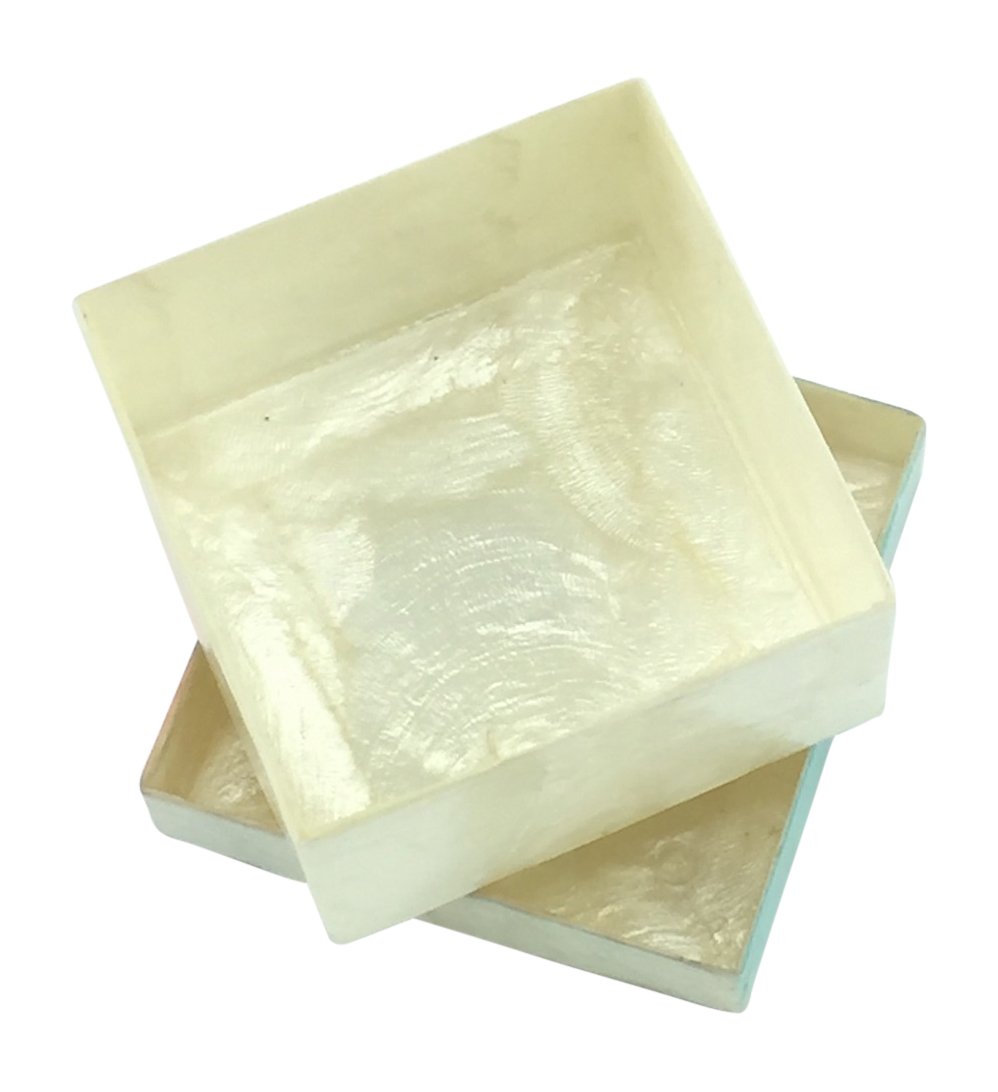 Cherry Blossoms Capiz Shell Keepsake Box - 3 Inch Square Jewelry Organizer for Rings, Necklaces & Trinkets - Perfect for Home Decor, Wedding Favors & Gift Giving