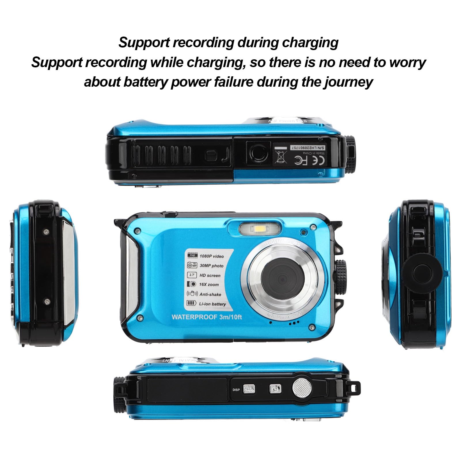 Septpenta Waterproof Shockproof Dustproof WiFi Digital Camera - 1080P HD 30MP 16X Zoom 10FT Underwater Camera - Compact Portable Camera for Teens, Students & Kids - Perfect for Travel, Snorkeling, Hiking & Outdoor Adventures