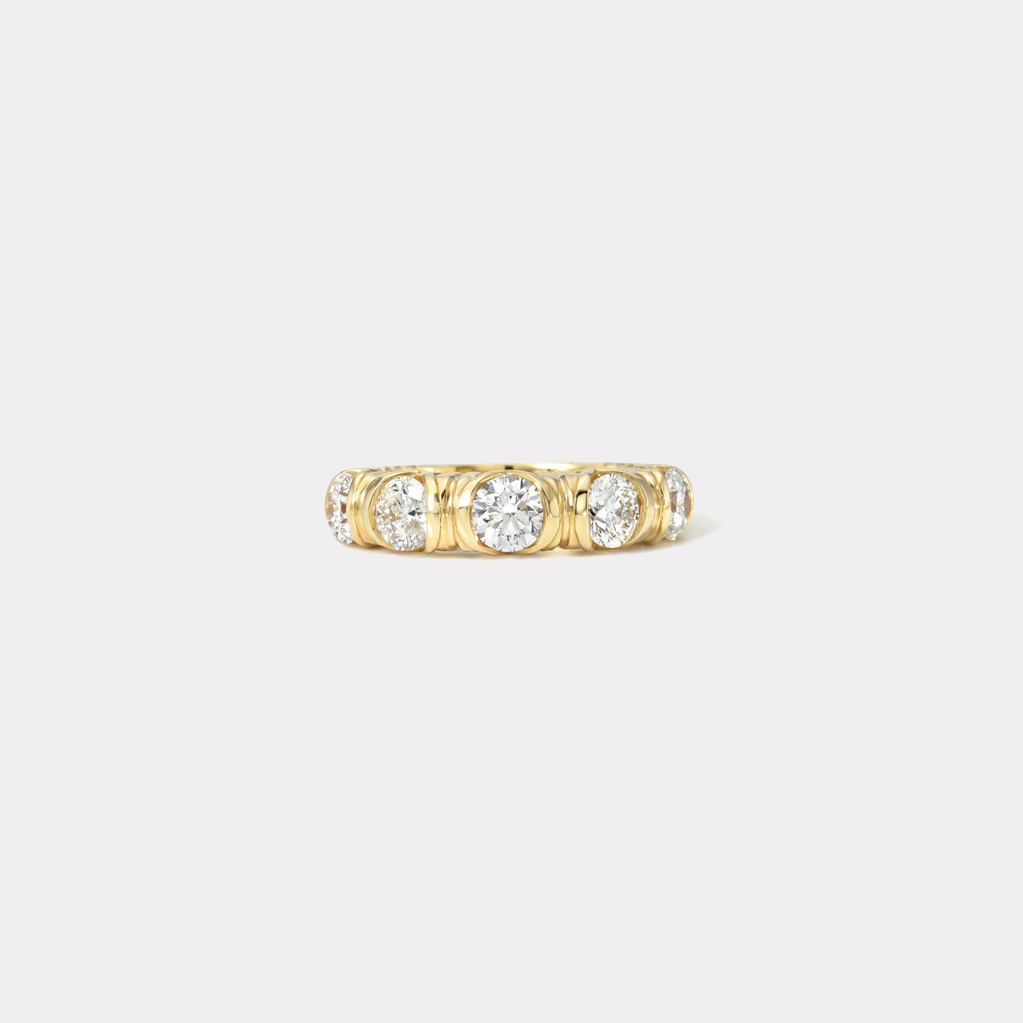 1.25ct Large Modern Love Five Stone Diamond Band Ring for Women - Elegant Wedding, Engagement & Anniversary Jewelry Gift