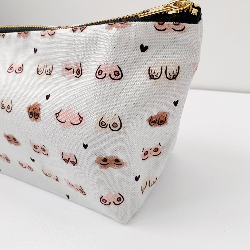 Boobies Print Zip Up Nappy Wallet - Stylish & Functional Diaper Organizer for Moms on the Go - Perfect for Baby Essentials, Travel & Daily Use