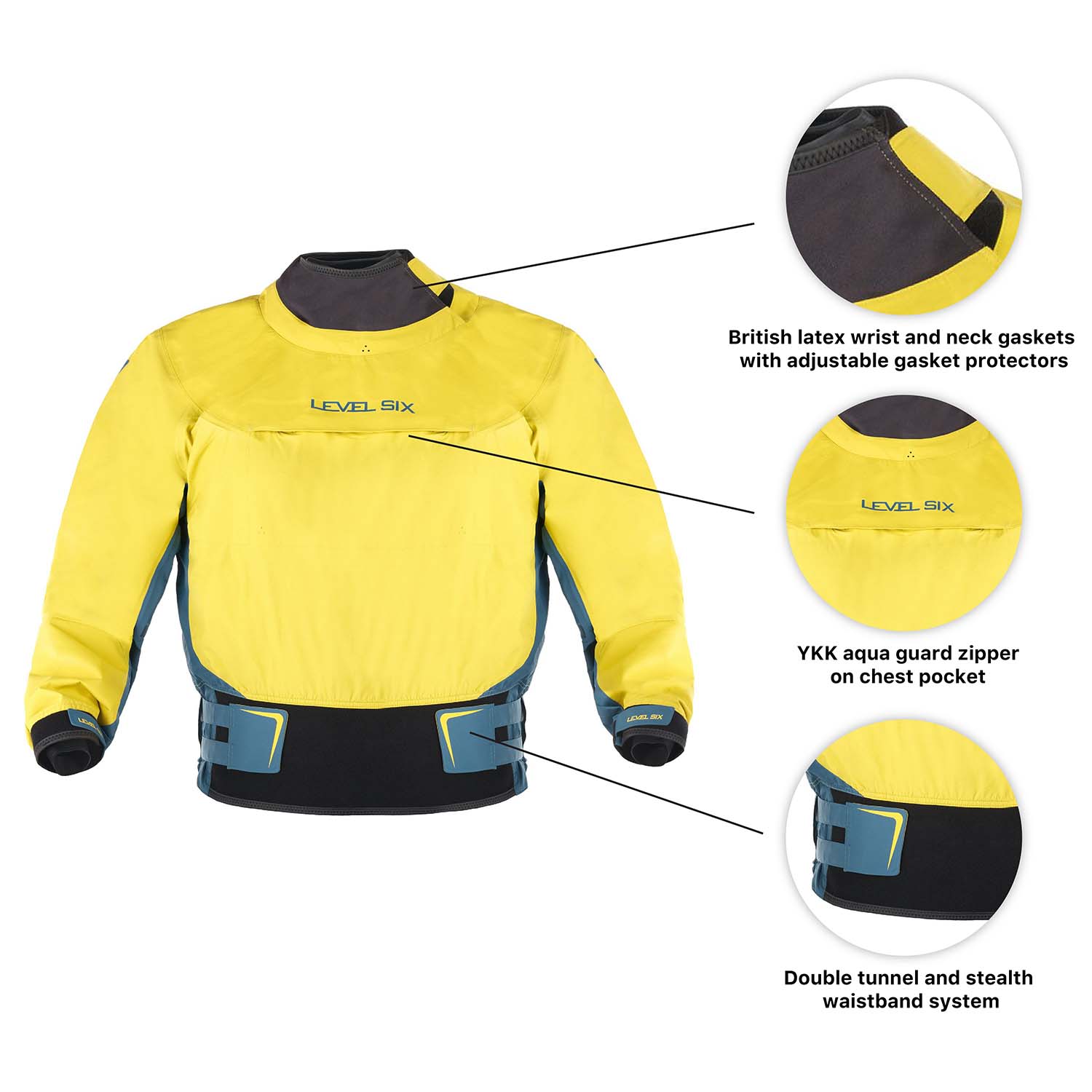 Level Six Men's Nebula Dry Top - Waterproof & Breathable Paddle Jacket for Kayaking, Canoeing & Outdoor Adventures