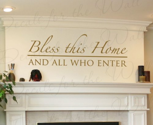 Bless This Home and All Who Enter - Vinyl Wall Decal Sticker for Entryway Decor, Home Welcome Sign, Self-Adhesive Quote Art - Perfect for Front Door, Foyer, and Living Room Wall Decorations
