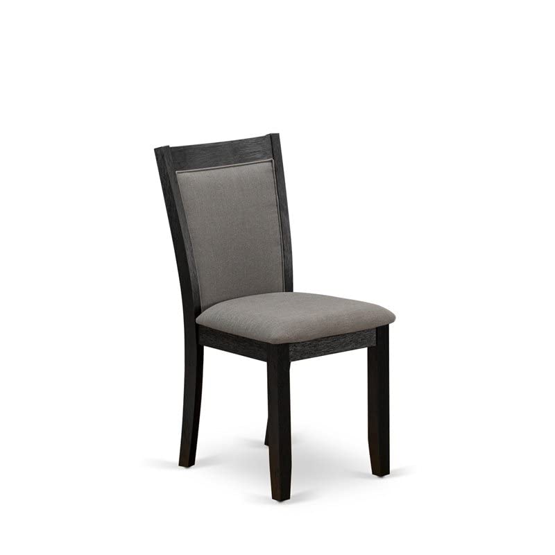 East West Furniture X697MZ650-5 5-Piece Dining Set - 40x72 Inch Rectangular Table with X-Legs & 4 Dark Gotham Grey Linen Parsons Chairs - Perfect for Small Kitchens, Breakfast Nooks & Compact Dining Spaces
