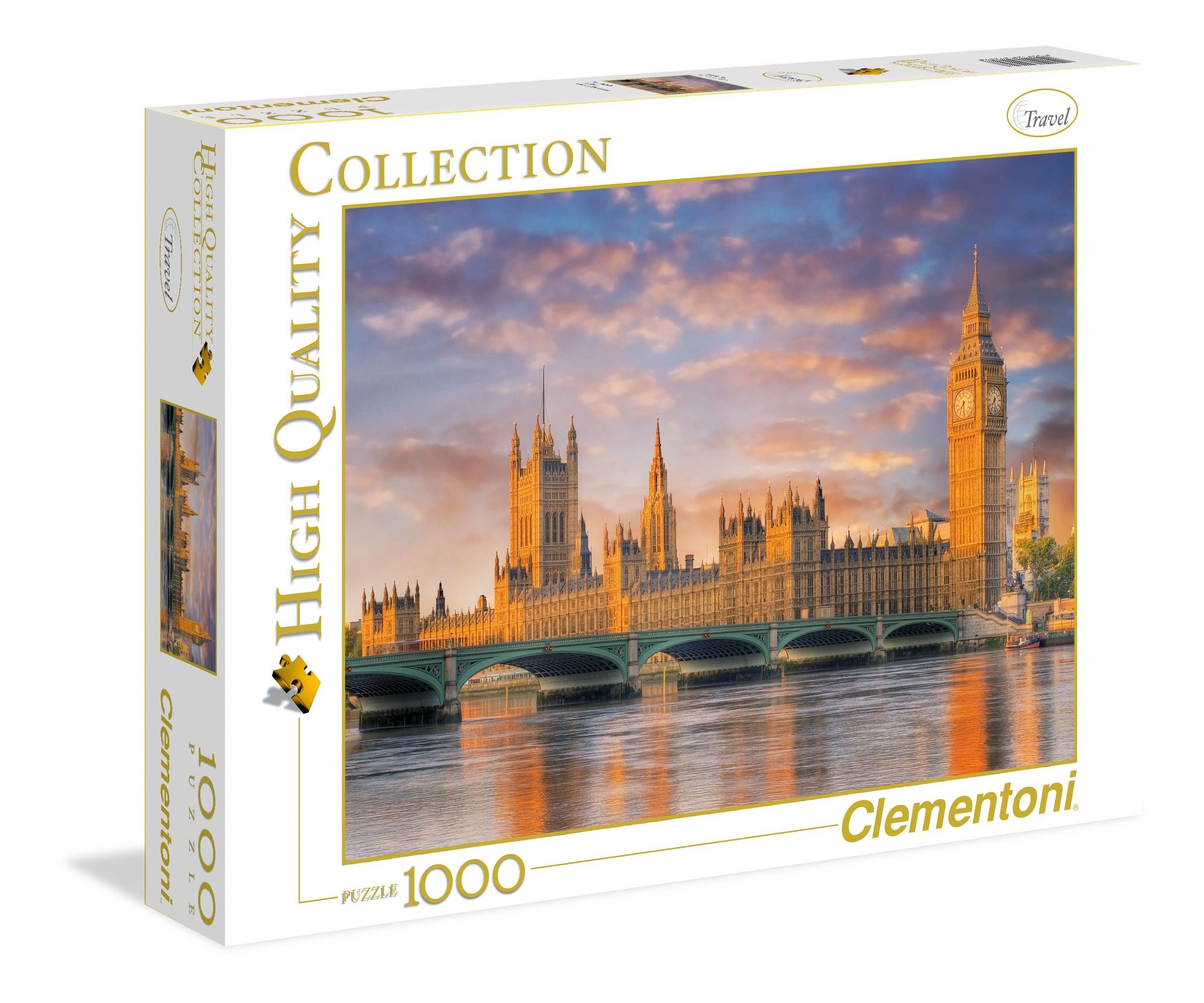 Clementoni 1000 Piece London House of Parliament Jigsaw Puzzle for Adults | Big Ben & Thames River Scenic View | Perfect for Family Game Night & Home Decor