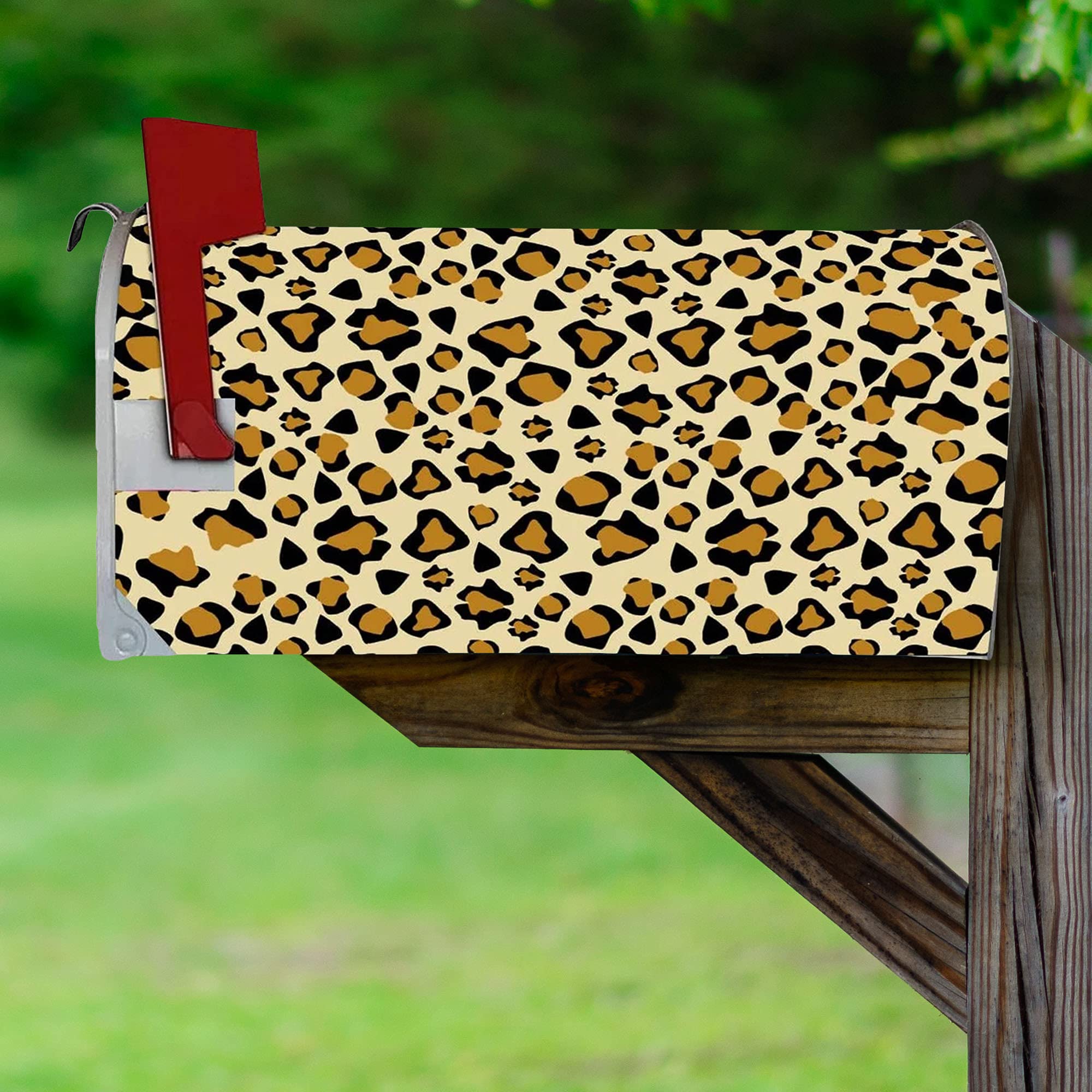 VWAQ Cheetah Print Magnetic Mailbox Cover - Animal Leopard Print Wrap Decoration for Outdoor Mailbox (Model MBM31) - Perfect for Home, Garden, and Farmhouse Mailbox Decor