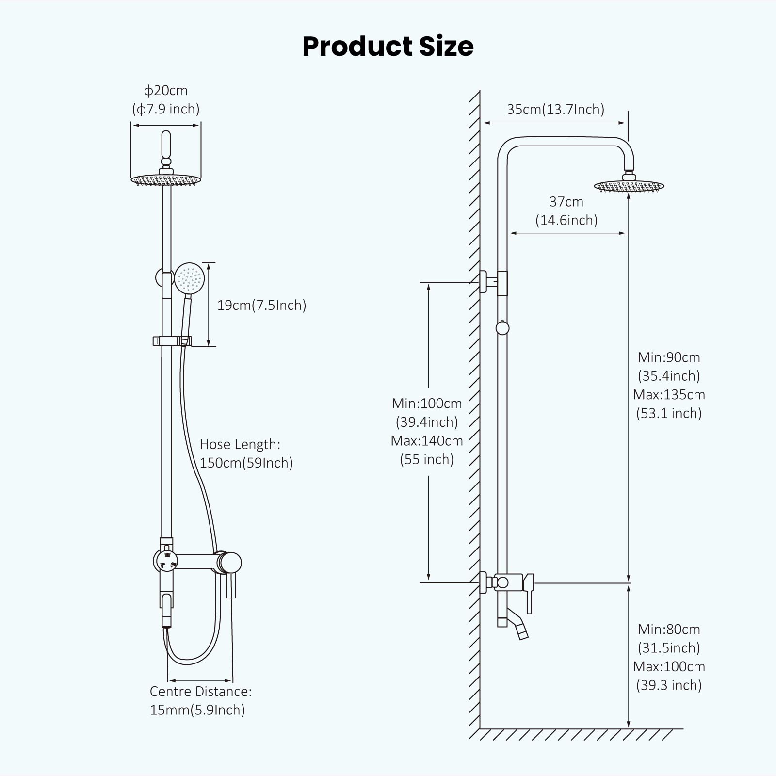 Premium Brushed Nickel SUS 304 8