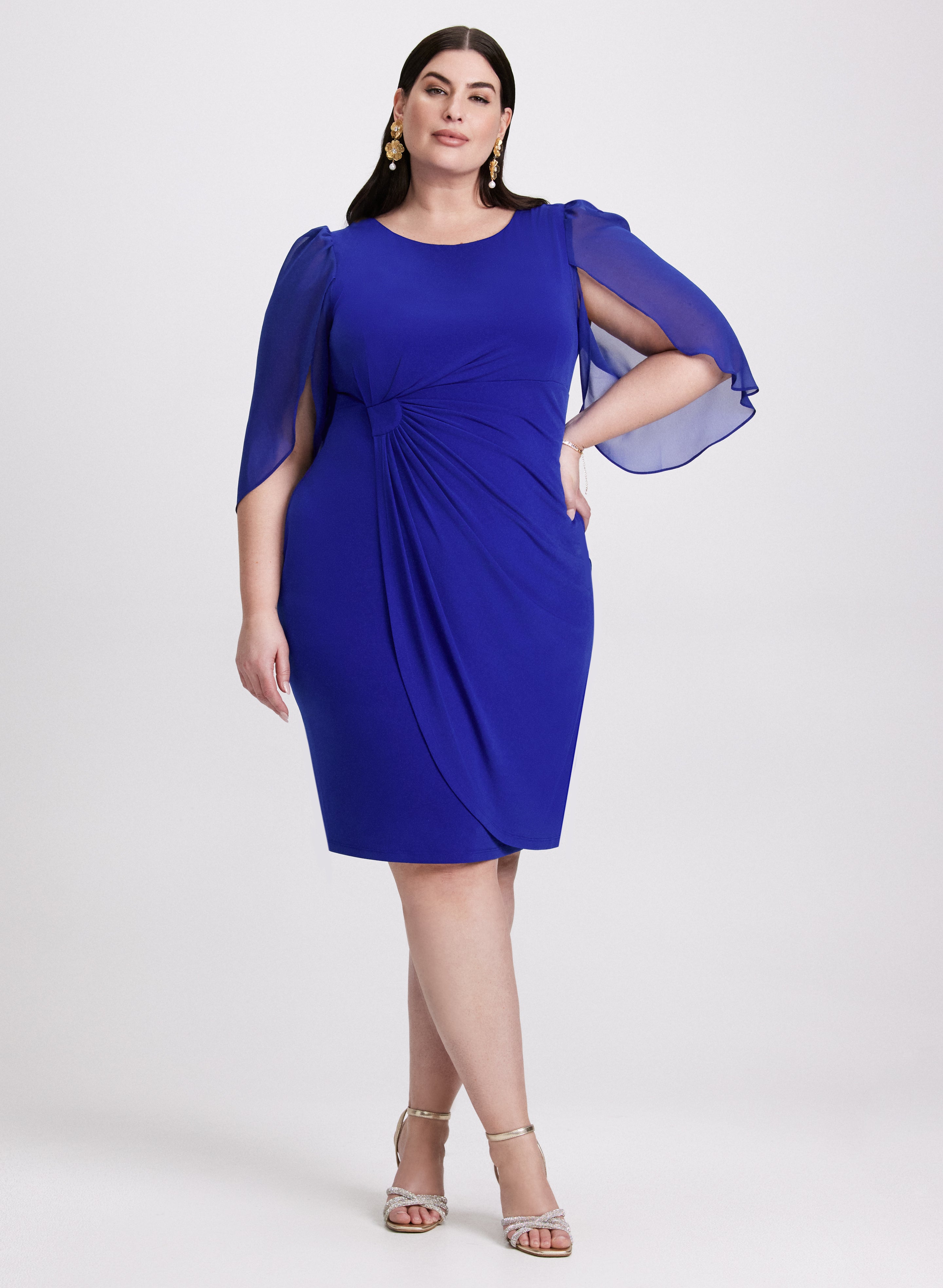 Elegant Chiffon Sleeve Dress for Women - Flowy Summer Party Dress - Perfect for Weddings, Cocktail Parties & Date Nights