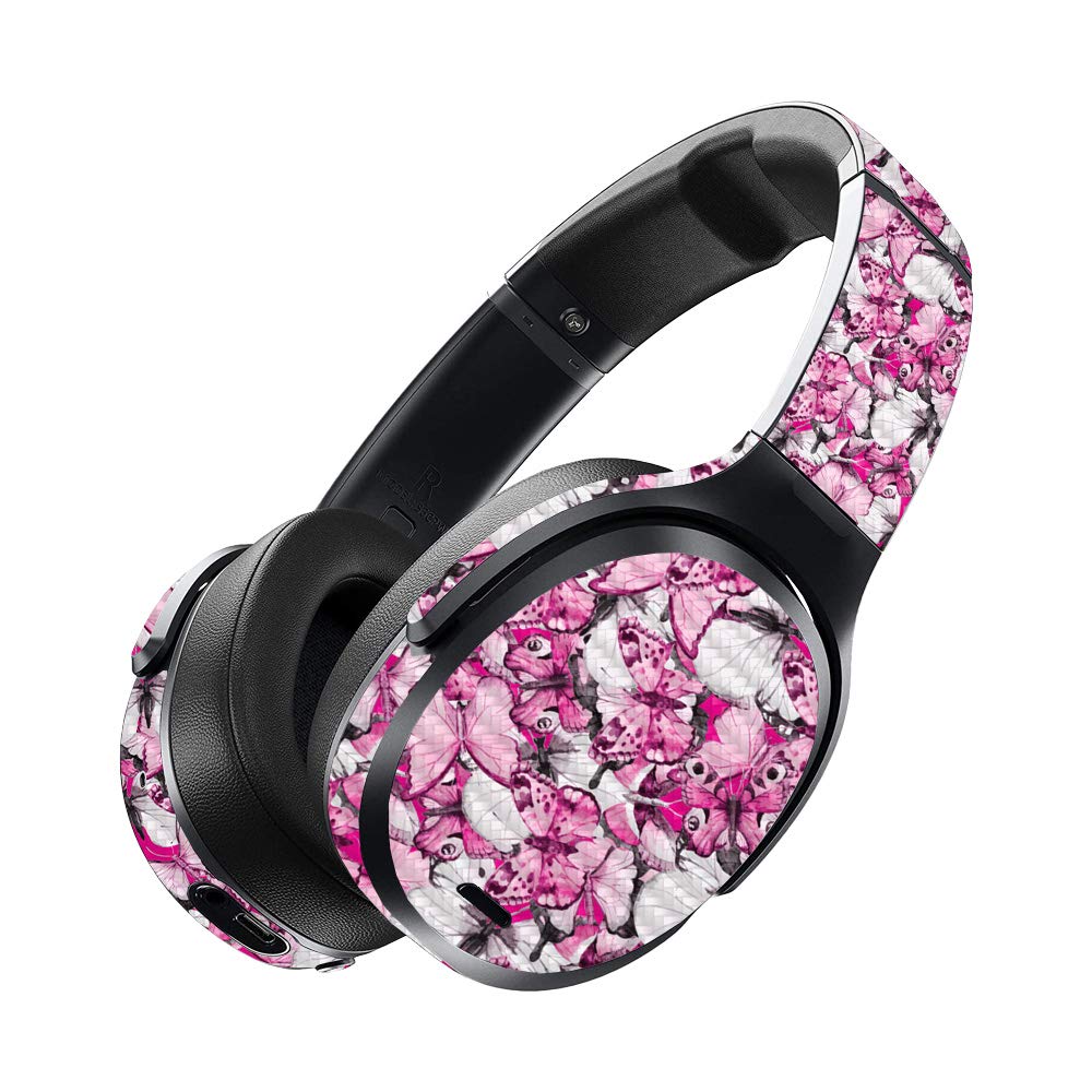Premium Carbon Fiber Skin for Skullcandy Crusher ANC Headphones - Butterfly Design | Protective & Durable Textured Cover | Easy Application & Removal | Made in USA | Perfect for Travel, Gym & Daily Use