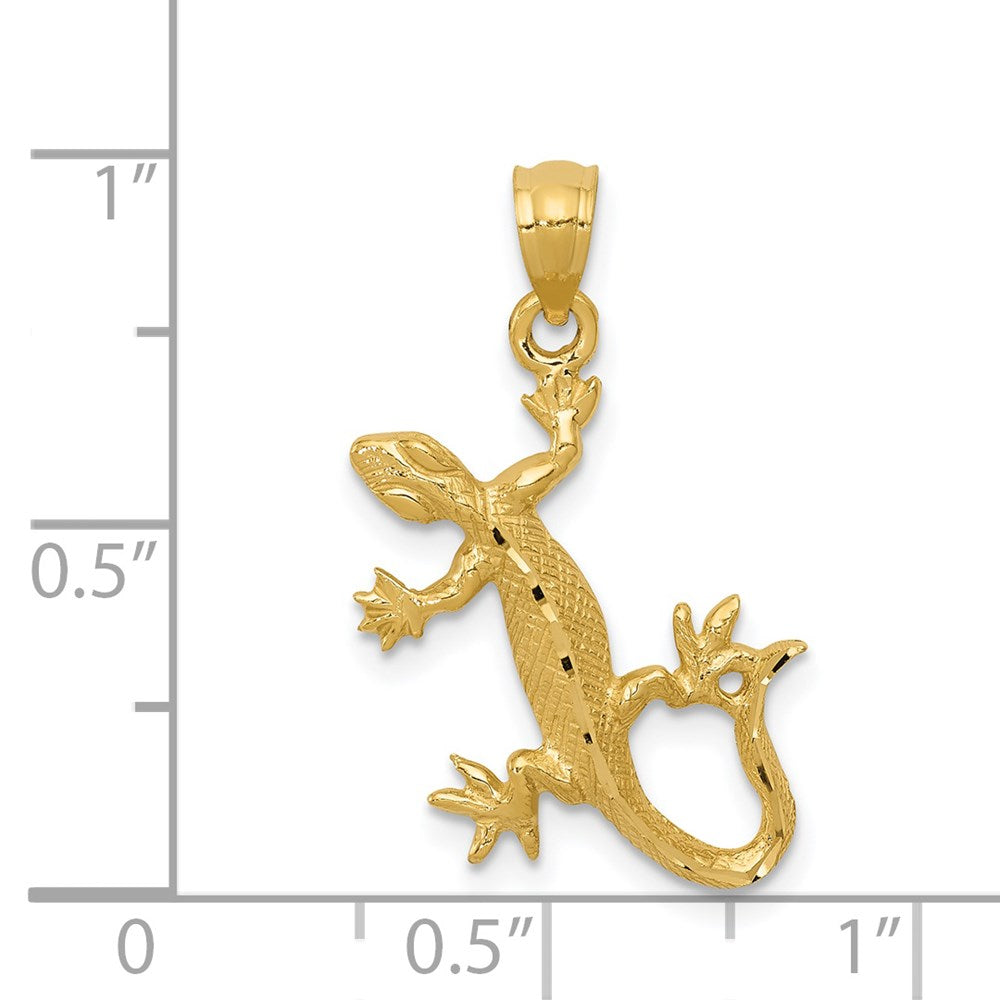 Exquisite 14K Gold Diamond-Cut Lizard Pendant Necklace - Elegant Reptile Jewelry for Women - Perfect Gift for Birthday, Anniversary & Special Occasions
