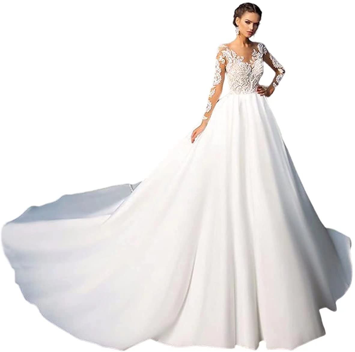 2022 Elegant Women's Lace Wedding Dresses | Beach Bridal Gowns | Perfect for Beach Weddings, Outdoor Ceremonies & Romantic Photoshoots