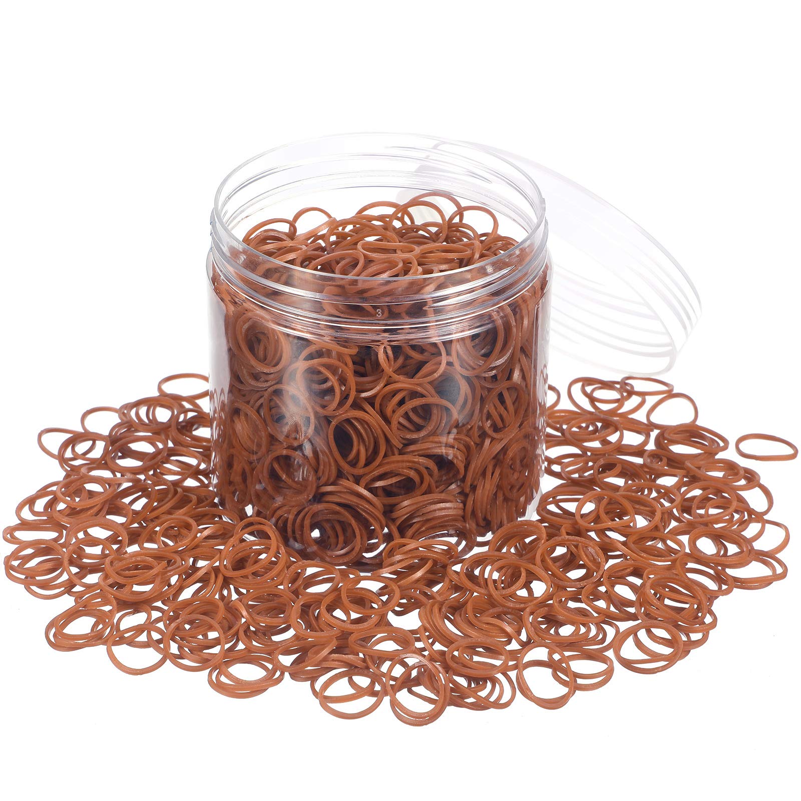 2000 Pack Mini Rubber Bands for Hair - Soft Elastic Hair Ties for Braiding, Wedding Hairstyles & DIY Crafts (Brown) - Perfect for Salon, Home Use & Hair Accessories Organization