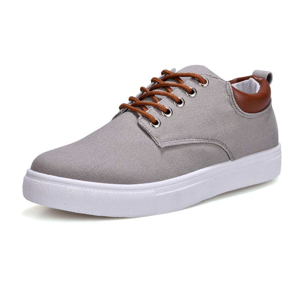 Men's Low Top Canvas Sneakers - Comfortable Lace Up Casual Shoes for Running & Walking - Gray Size 11 M US - Perfect for Everyday Wear, Gym & Outdoor Activities