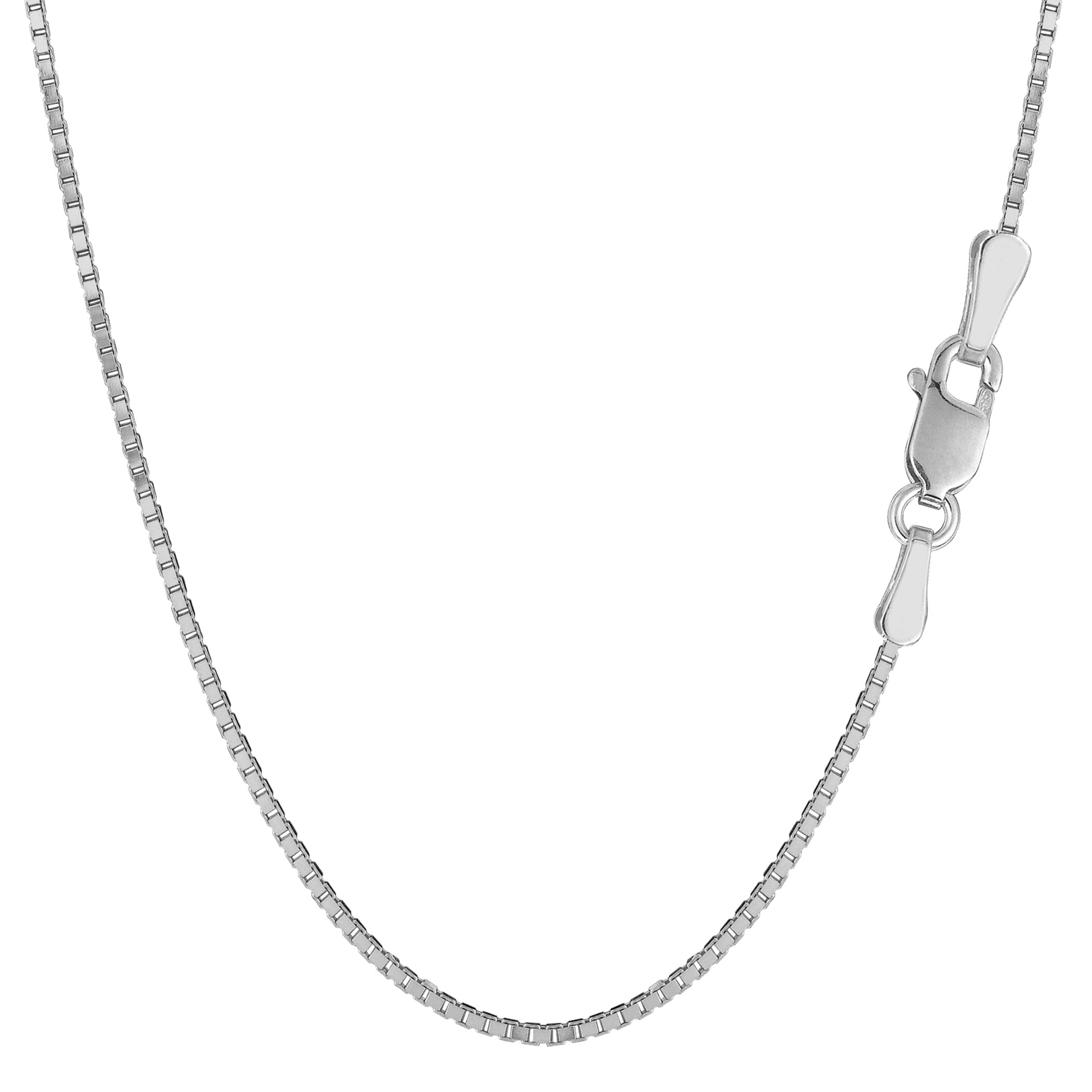 Sterling Silver Rhodium Plated Box Chain Necklace 1.5mm - Dainty & Elegant Jewelry for Women, Perfect for Everyday Wear, Gifts & Special Occasions
