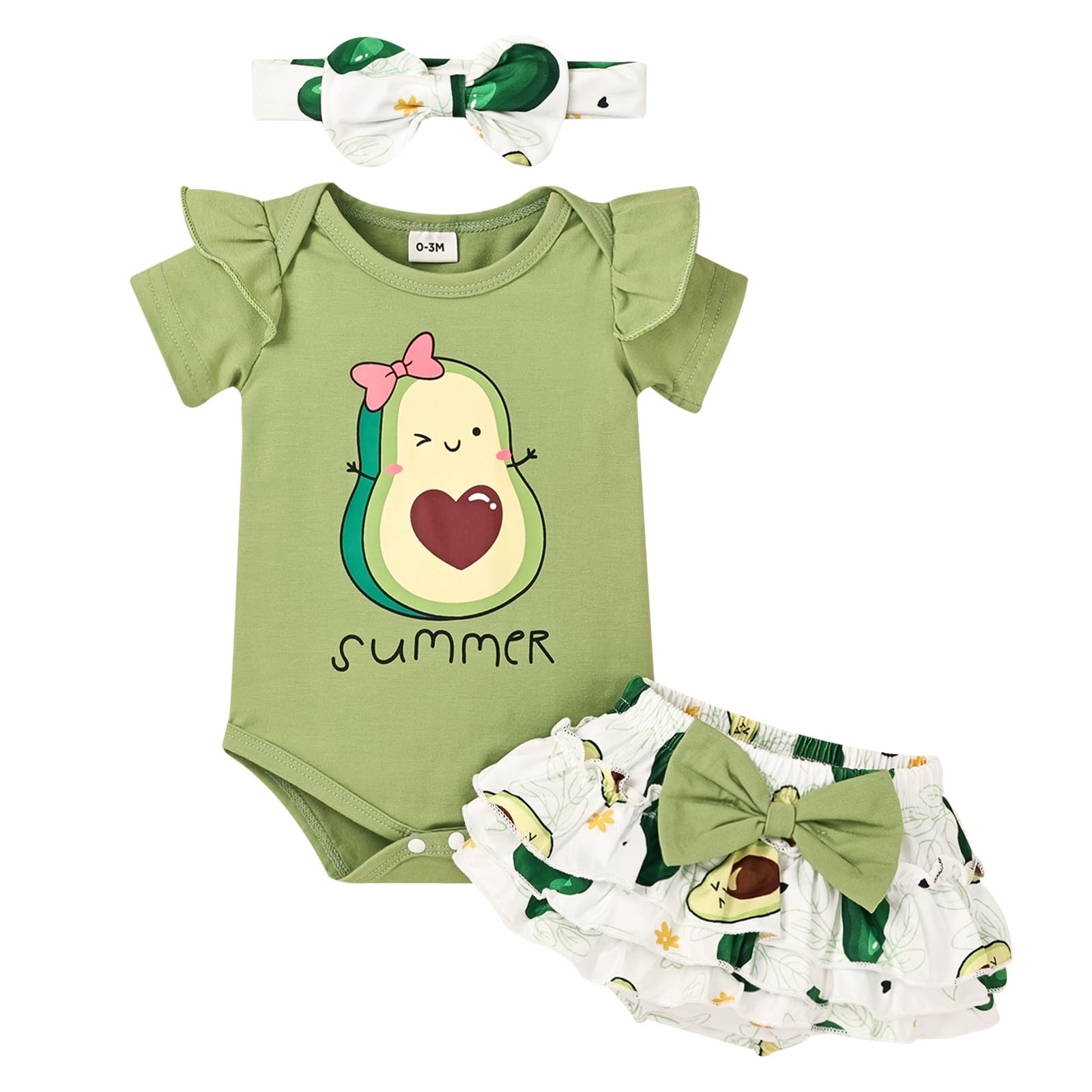 Adorable Newborn Baby Girl Clothes Set - 0-18 Months Summer Ruffle Romper & Shorts Outfit | Cute Infant Summer Fashion for Photoshoots, Playdates & Outdoor Activities