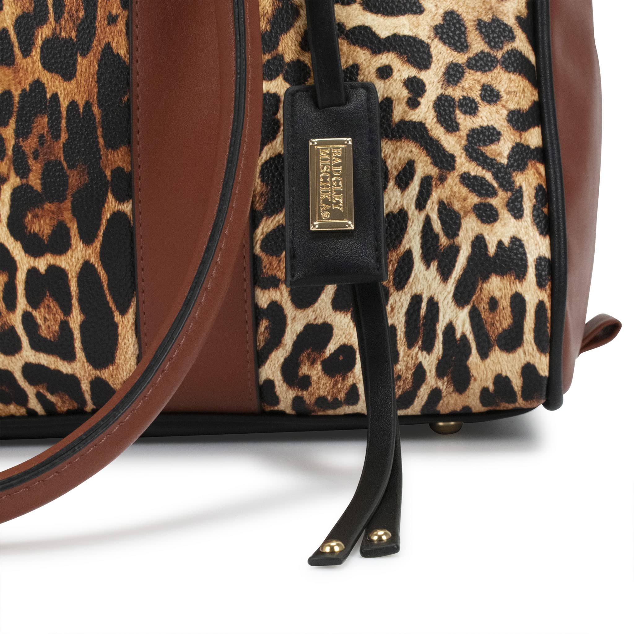 Badgley Mischka Leopard Print Weekender Tote Bag - Stylish Carry-On Travel Bag for Women, Spacious Animal Print Overnight Bag (Perfect for Weekend Getaways, Business Trips & Airplane Travel)