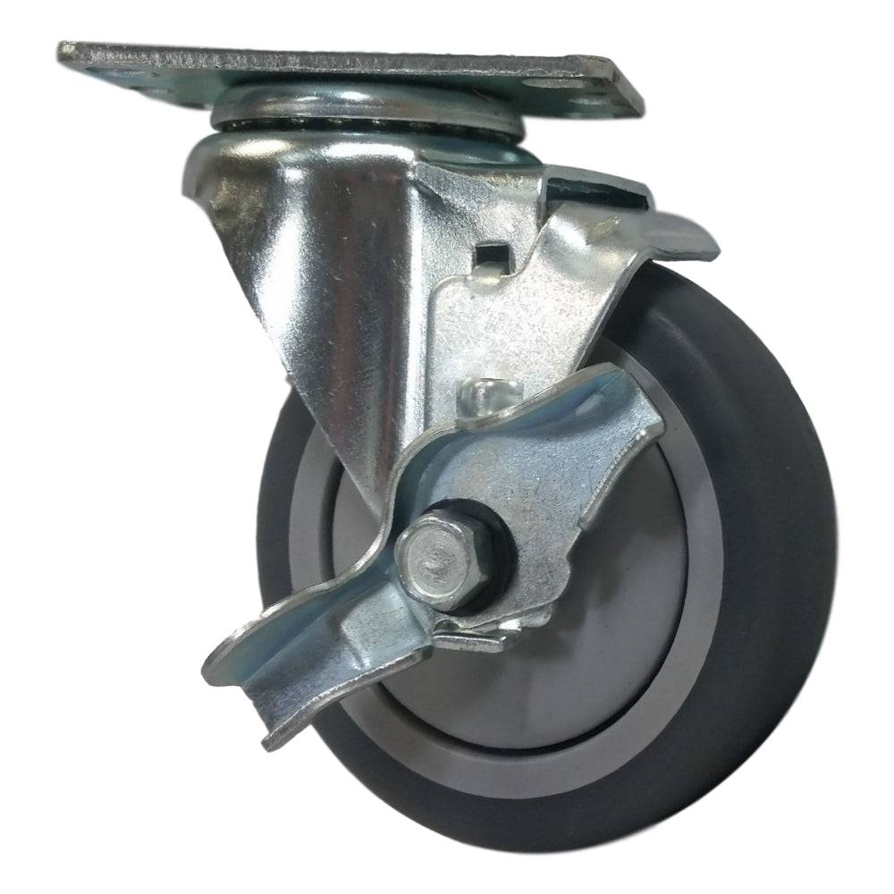 4 Pack 1-1/4 Inch Thermo Pro Swivel Casters with Top Lock Brake - 250 lbs Capacity - Heavy Duty Wheels for Furniture, Carts, and Industrial Equipment