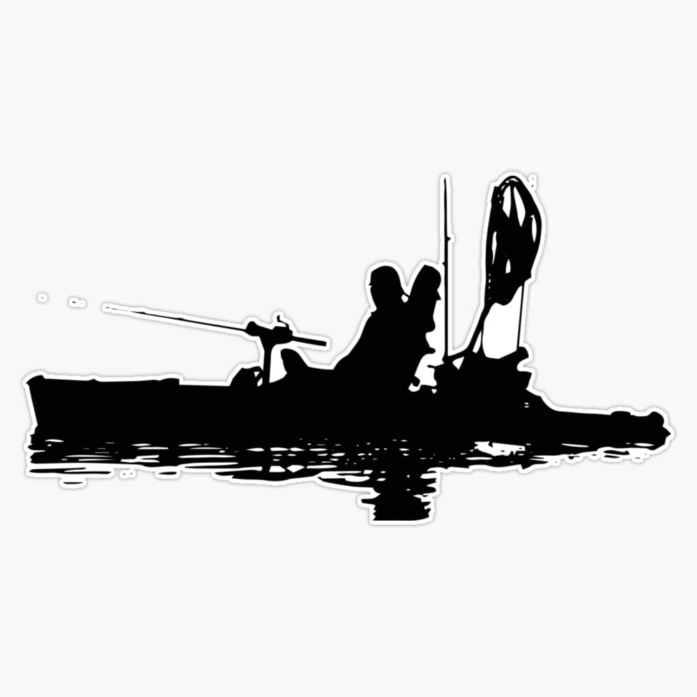 Premium Kayak Fishing Decals - 5 Inch Vinyl Sticker for Kayaks, Yeti Tumblers & Bumpers - Durable Waterproof Decal for Anglers & Outdoor Enthusiasts - Perfect Gift for Fishermen & Sea Fishing Lovers