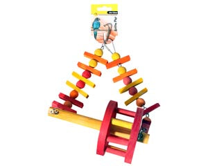 Avi One Medium Wooden Swing with Wheel - Outdoor Playground Equipment for Kids, Backyard & Garden Play Set