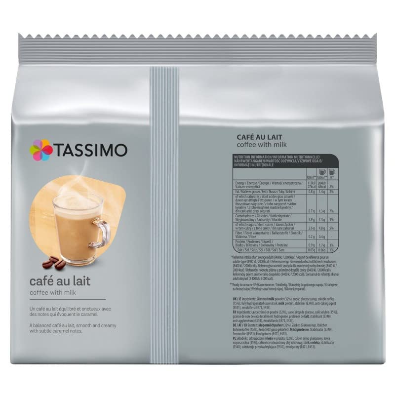 Tassimo Coffee Au Lait Coffee Pods - 242g (Pack of 3) - Compatible with Tassimo Brewers - Perfect for Home, Office & Breakfast Time