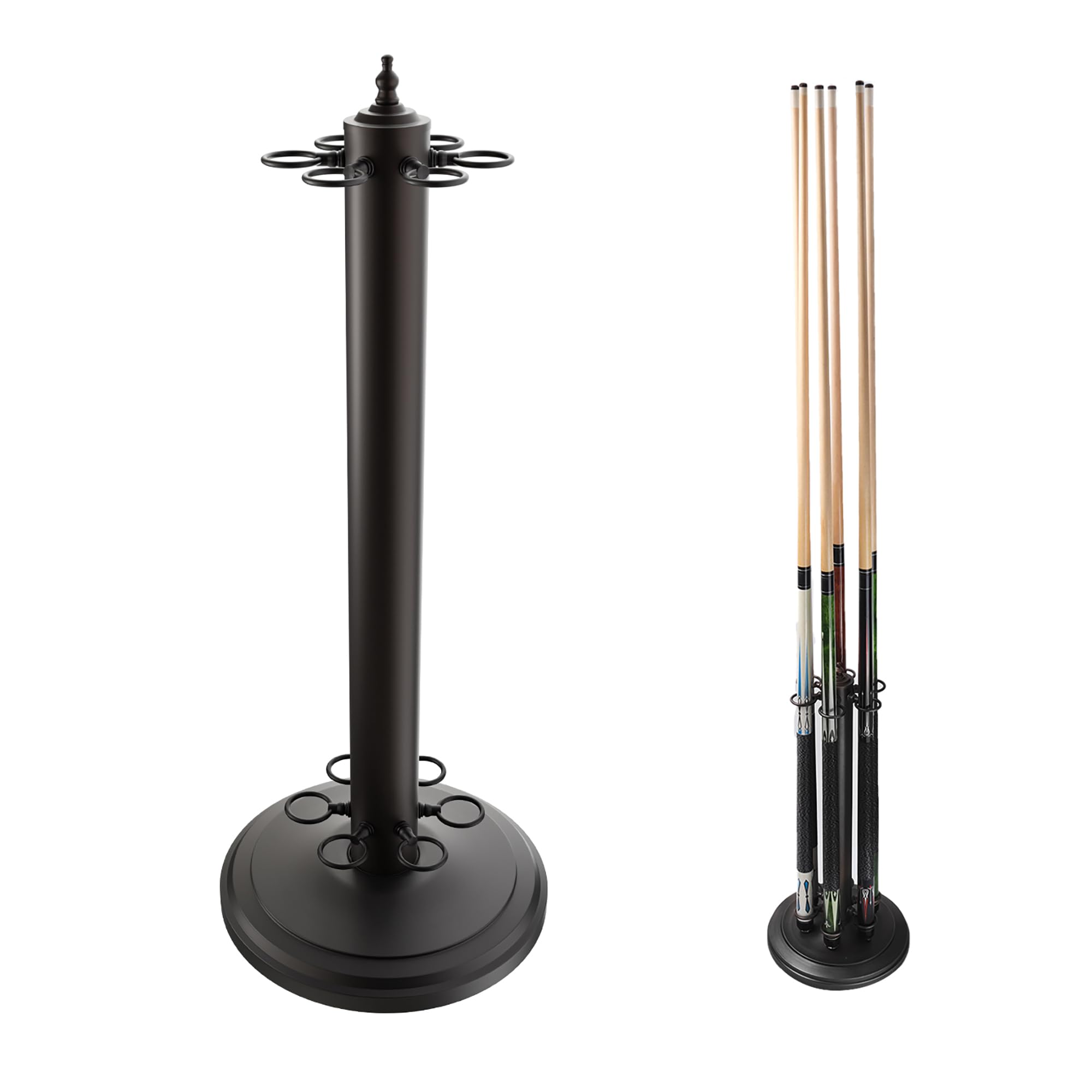 GSE Games & Sports Expert 6-Slot Metal Billiard Pool Cue Rack - Stand Style Cue Holder for Pool Sticks (Multiple Colors) - Perfect for Home Game Rooms, Bars & Billiard Clubs
