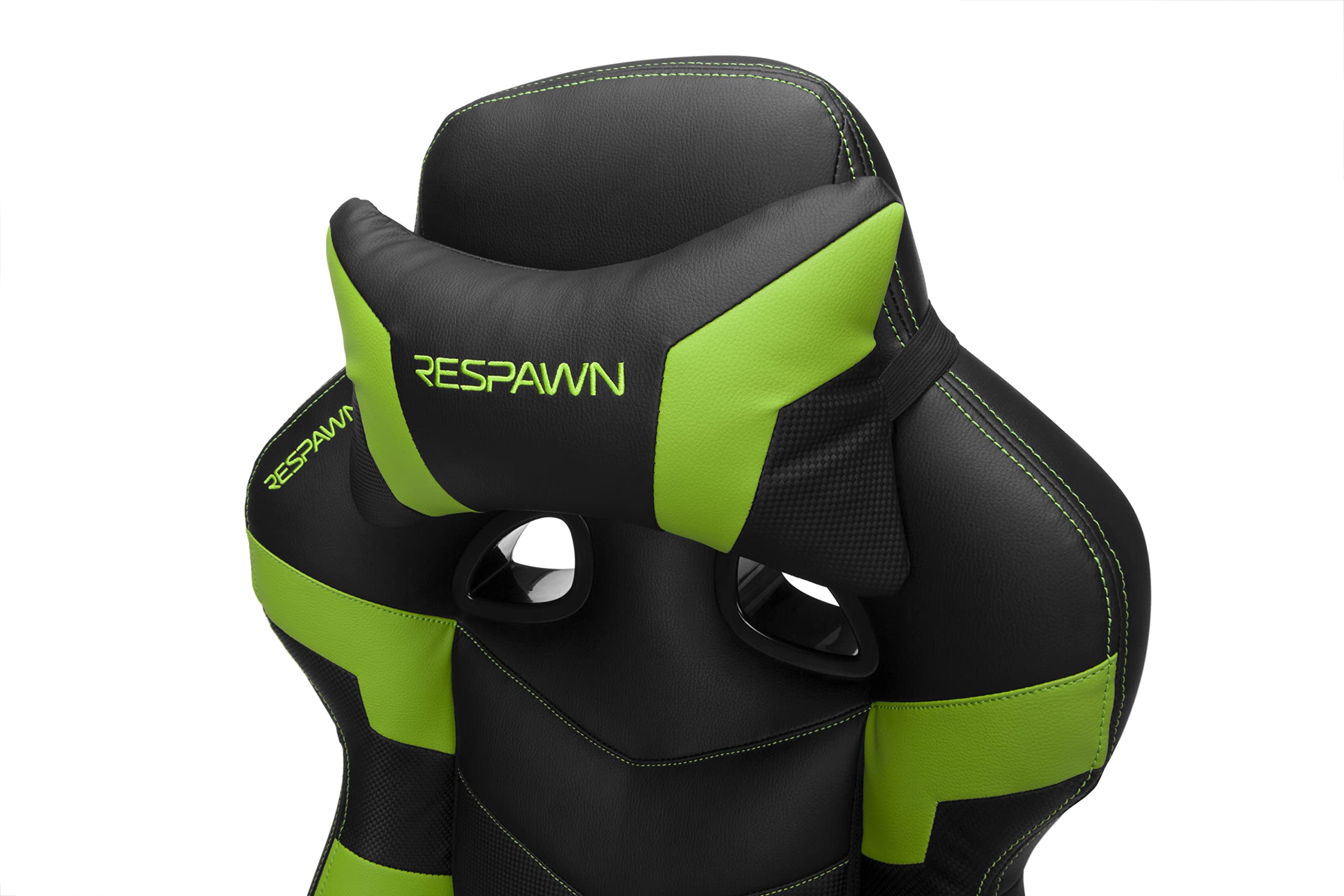 RESPAWN 110 Ergonomic Gaming Chair with Footrest Recliner - Racing Style High Back Office Chair for PC & Desk - 360° Swivel, Adjustable Lumbar Support & Headrest - Padded Armrests - Green (2021 Model) - Perfect for Gaming, Streaming & Home Office Workspace