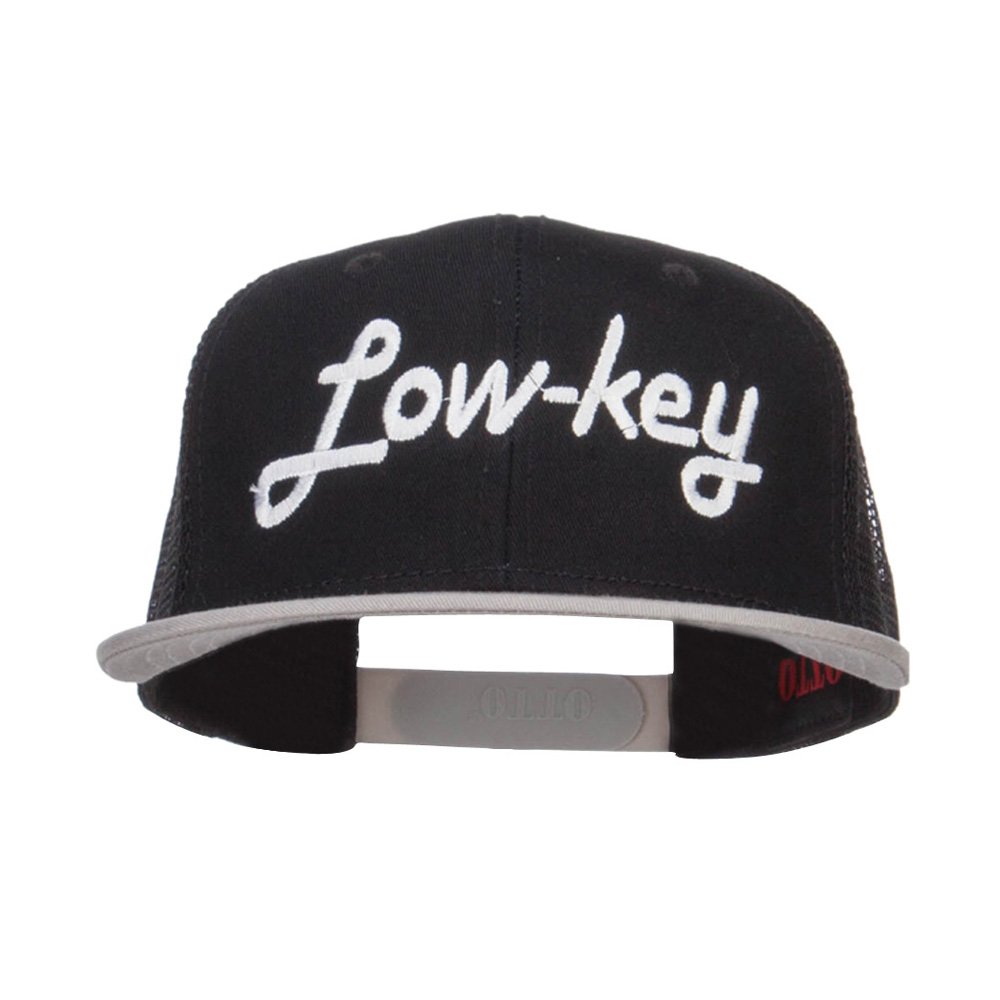 Low Key Embroidered Premium Mesh Snapback Hat - Stylish Adjustable Baseball Cap for Men & Women - Perfect for Streetwear, Sports & Outdoor Activities