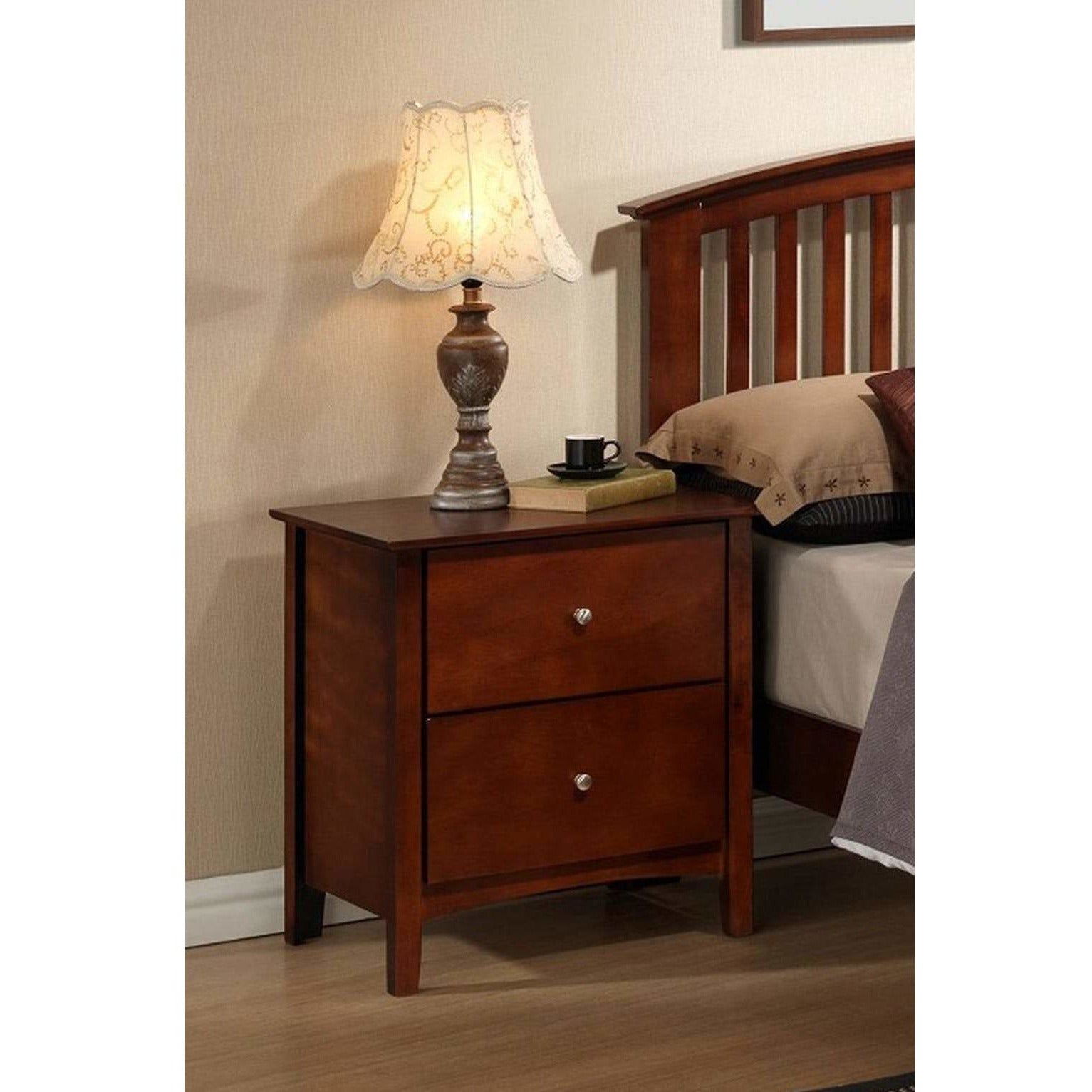 Modern Espresso Nightstand - Stylish Bedside Table with Storage Drawer for Bedroom, Living Room, or Guest Room