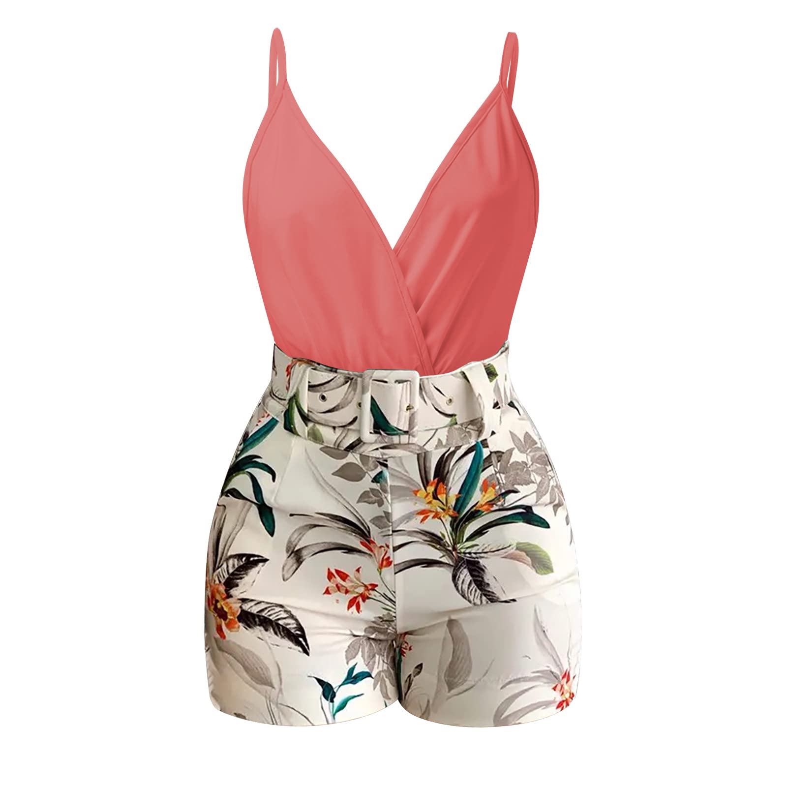 Rvidbe Women's Summer Outfit Sets - 2 Piece Sleeveless Top & Shorts Set | Trendy Casual Wear for Beach, Vacation & Daily Outings | 2023 Fashion Women's Clothing
