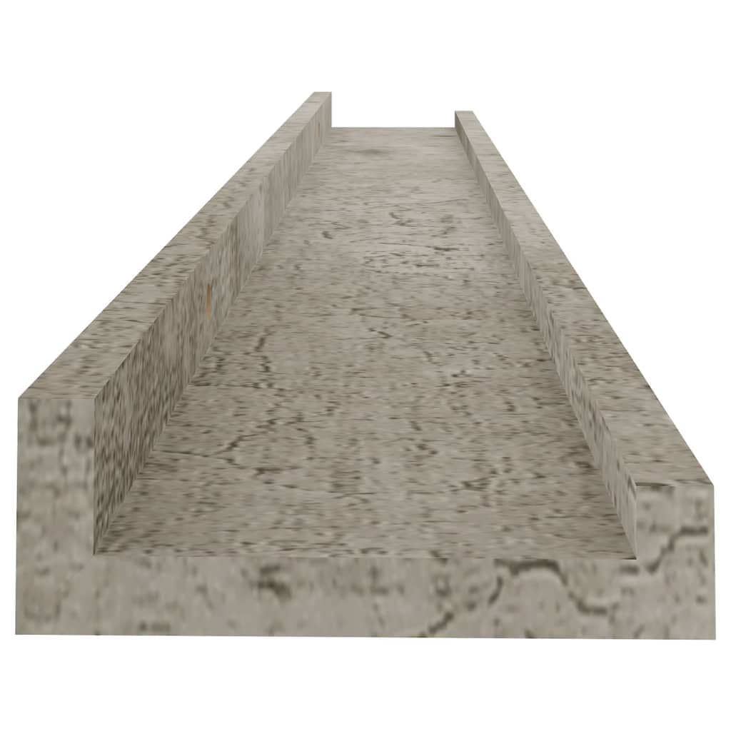 Floating Shelf Wall Mount - Set of 2 Concrete Gray Wall Shelves 31.5