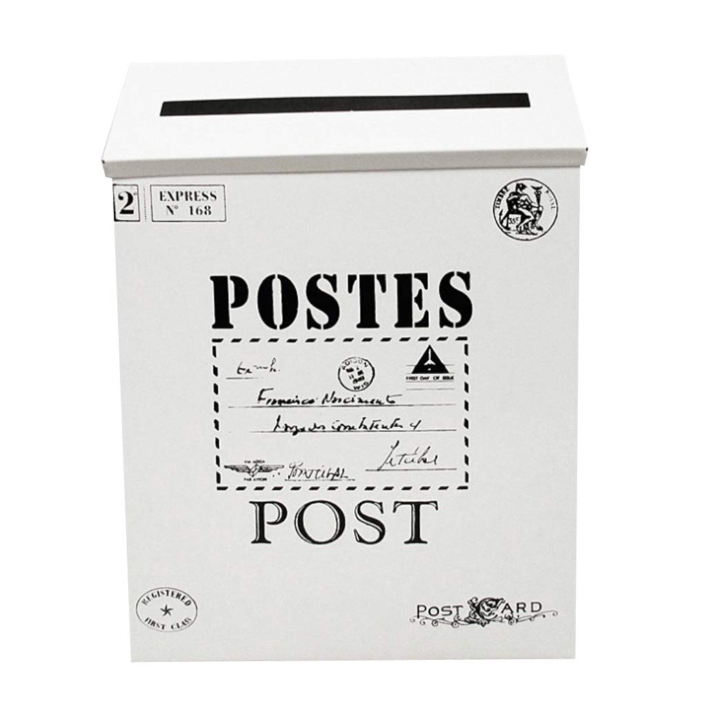White Outdoor Mailbox - Durable Letter Post Box for Magazines & Newspapers - Perfect for Home, Garden, and Porch Use