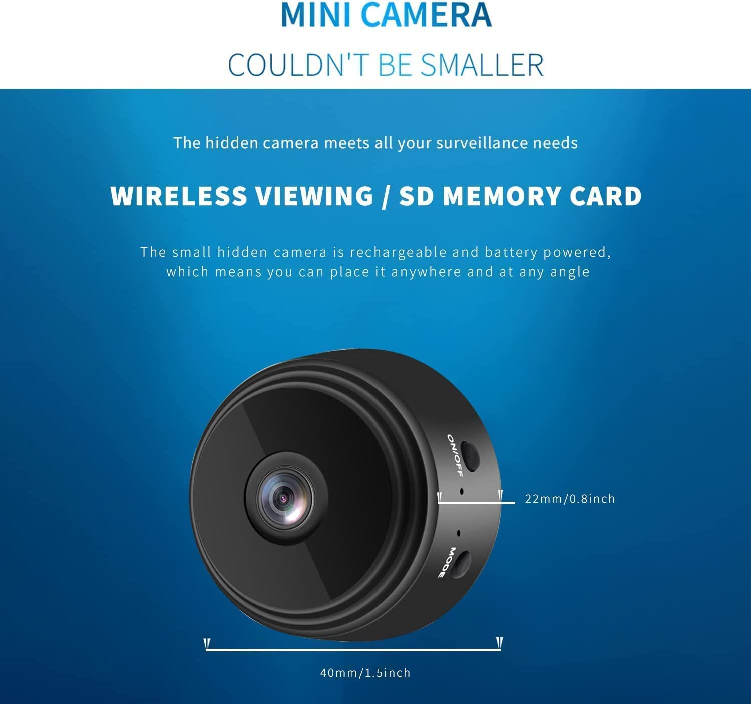 Best Hidden Cameras & Nanny Cams - 1080P HD WiFi Spy Camera with Motion Detection & Night Vision - Wireless Surveillance Camera for Home, Office & Car Security - Mini Hidden Camera for Indoor/Outdoor Monitoring