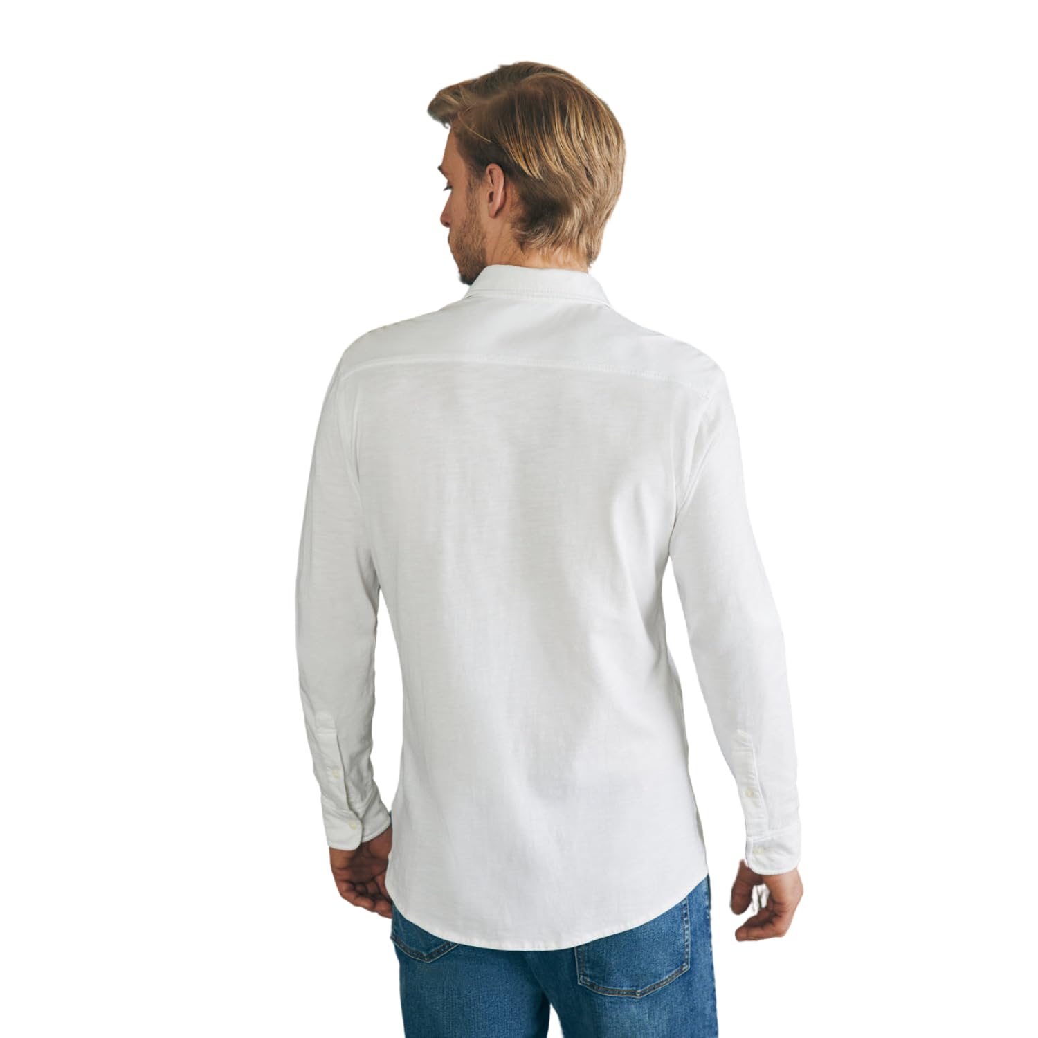 Faherty Men's Sunwashed Knit Shirt - Double Pocket Casual Button Down Shirt for Men, Breathable Summer Shirt in White, XXL (Extra Extra Large) | Perfect for Beach, Vacation & Outdoor Activities