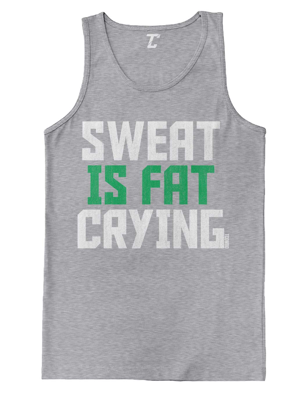 Gym Fitness Bodybuilder Men's Tank Top - 'Sweat is Fat Crying' Motivational Workout Shirt for Weightlifting & Training - Perfect for Gym, Bodybuilding & Fitness Enthusiasts