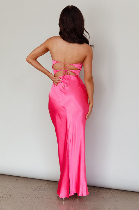 Harley Maxi Dress for Women - Hot Pink Flowy Long Dress, Summer Beach Party & Casual Outfit